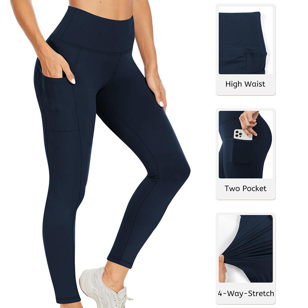Sports Leggings with Pockets High-Waisted Butt-Lifting and Body-Shaping Yoga Pants for Women's Fitness Shark Pants