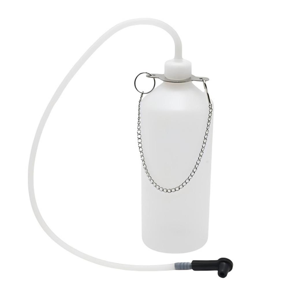 Transparent Brake Fluid Reservoir 1L Brake Bleeder Bottle with 60cm Hose & Universal Rubber Adapter Manual Brake Bleeder Device