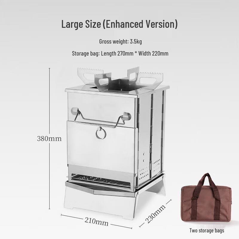 MINNA Outdoor Foldable Wood & Charcoal Stove