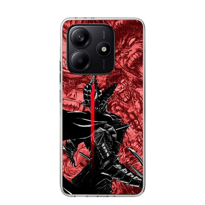 Черно-белый Чехол для телефона G-Guts B-Berserks Для Xiaomi Redmi Note 15 14 13 12S 12 Pro Plus 11S 11E 11 11T 10S 10 Искусство Мягкий Узор C