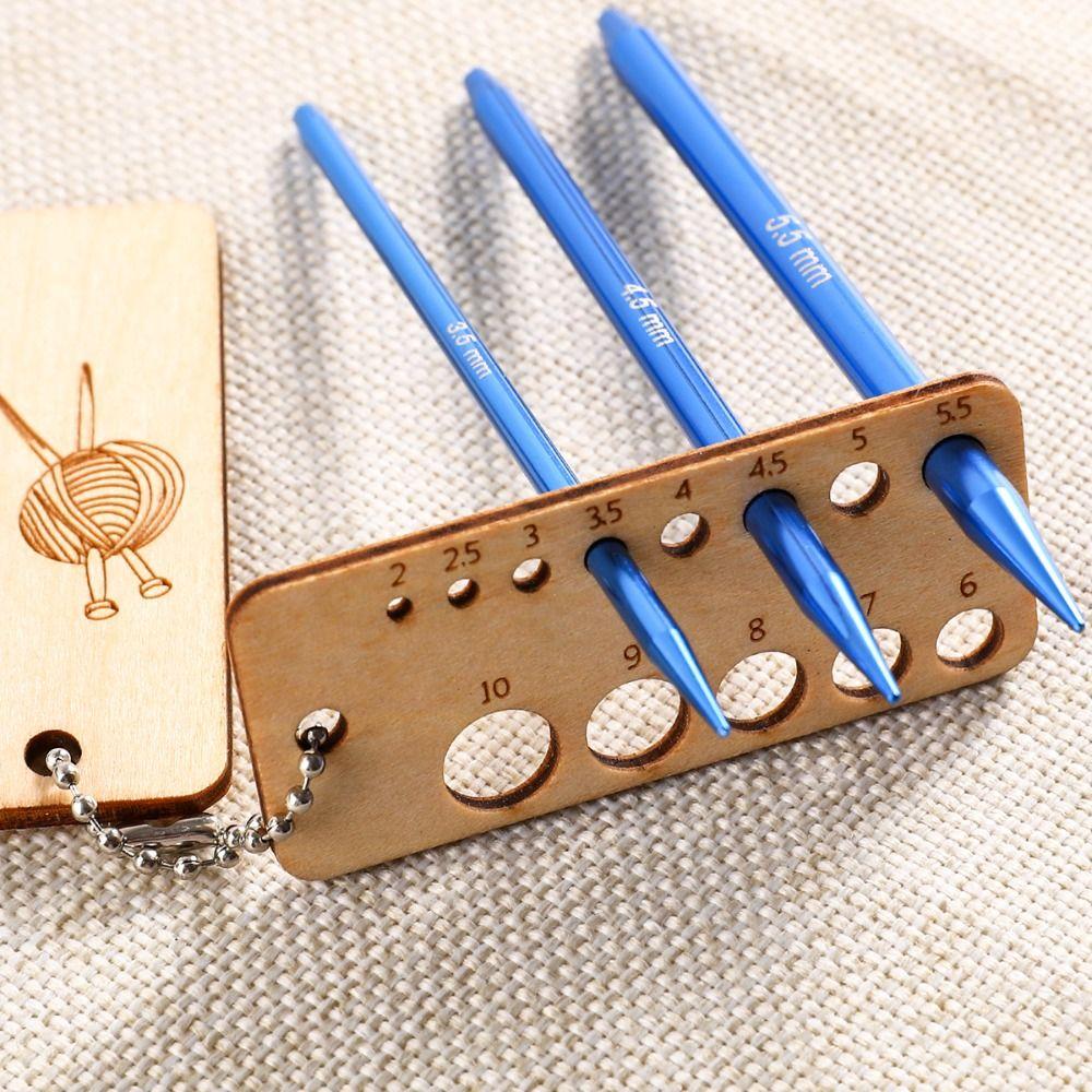 Швейные принадлежности Линейка для вязания Измеритель деревянный Деревянный зажим для иглы Инструменты для вязания Аксессуары