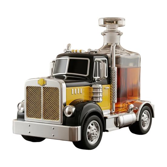 Декантер для виски в виде грузовика Уникальный стеклянный декантер для виски, бурбона, текилы, ликера Подарок для дальнобойщиков, любителей бурбона