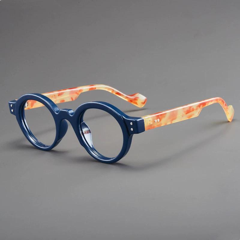Unisex Vintage Small Round Frame Reading Eyewear Blue Light Blocking Presbyopia Glasses Fashion Multi-Colored Eyewear Legs