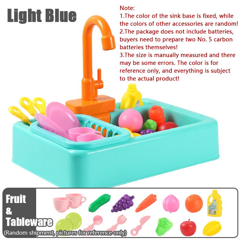 Kitchen Sink Toys Simulation Electric Dishwasher Mini Kitchen Food Pretend Play House Toy Set Children Role Play Girl Toys