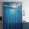 Ocean Half Water With Sunset Sky Chiffon Sheer Curtains for Living Room Bedroom Kitchen Decoration Window Voiles Tulle Curtain
