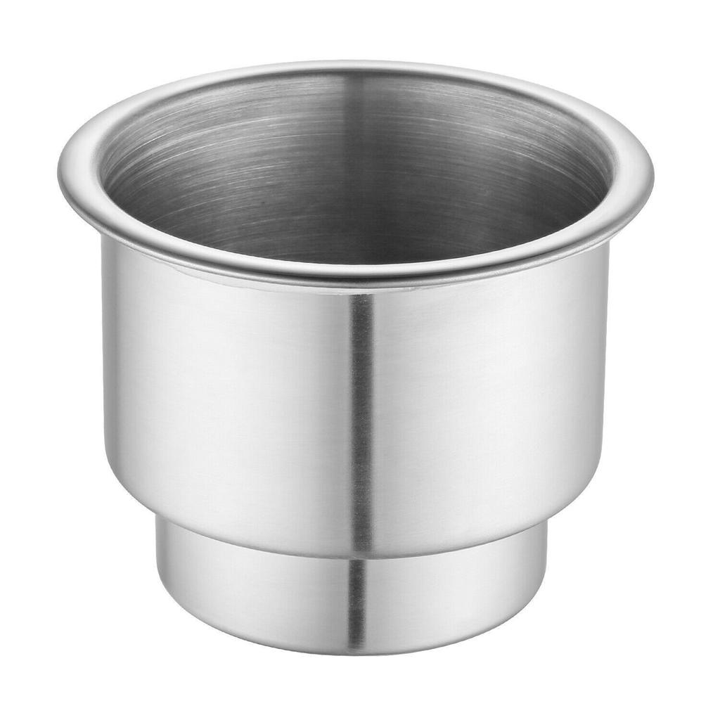 4-Pack Stainless Steel Recessed Cup Holders with Drain Holes, Marine Boat Drink Holders
