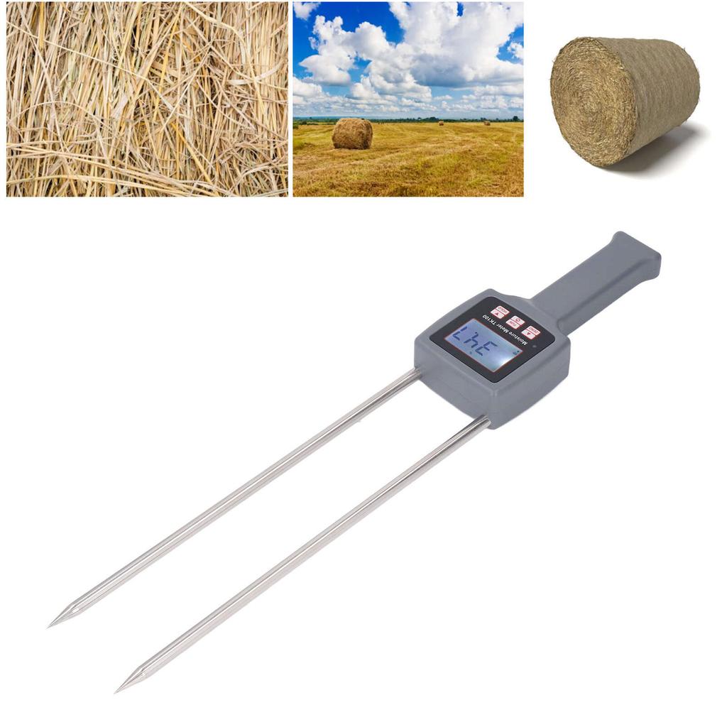 Портативный измеритель влажности сена с подсветкой дисплея Высокоточный тестер влажности сена для зерновых, соломы, фуража, травы, отрубей