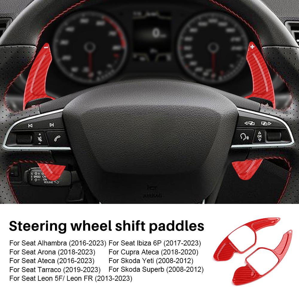 Для Seat Leon fr MK3 MK4 5F ST Cupra Ateca Alhambra Arona Ateca ibiza 6P Carbon Fibre ABS рулевое колесо подрулевые переключатели наклейка