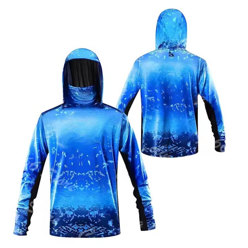 Men's floating fishing gear hooded fishing suit with dust mask and UPF 50+ lightweight fishing suit