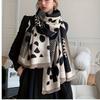 New casual polka dot scarf for women, imitation cashmere, warm and thick, long scarf that can be used as a shawl, suitable for autumn and winter as