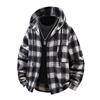 Весенне-осенняя новая клетчатая рубашка с капюшоном, мужская утепленная с длинным рукавом, на пуговицах, с карманом, свободного кроя