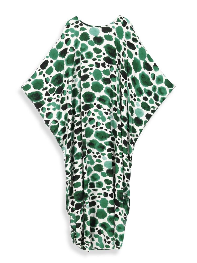 EDOLYNSA Кафтан больших размеров с богемным принтом, летнее длинное пляжное платье, женская домашняя одежда, купальный костюм, накидка, свободный кафтан