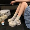 Туфли Мэри Джейн на толстом каблуке, летние новинки, женские, удобные спортивные сандалии, увеличивающие рост, повседневные, универсальные, лоферы-слипоны