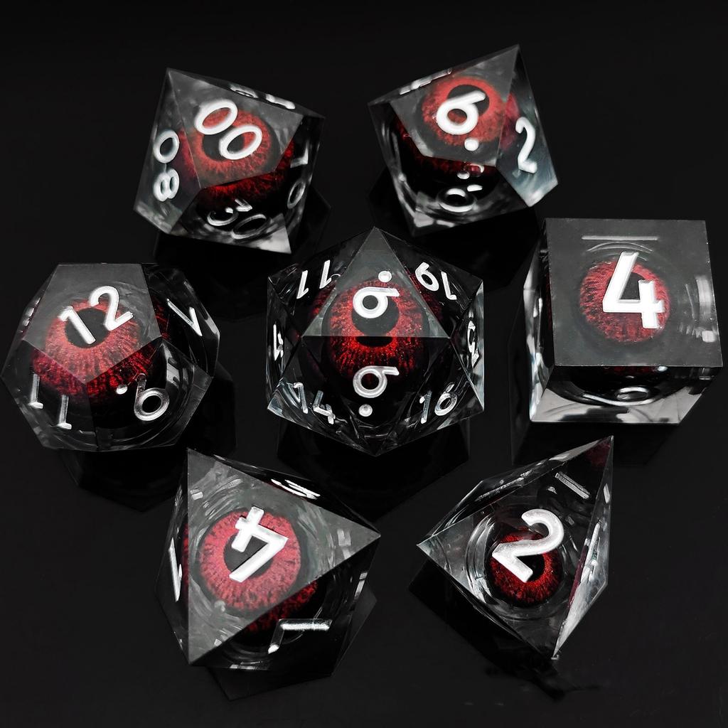 7 шт./компл. DND D20 Liquid Core Flow Eye Dice наборы для COC Dungeon and Dragon Pathfinder RPG ролевые игры вечеринки игрушки аксессуары