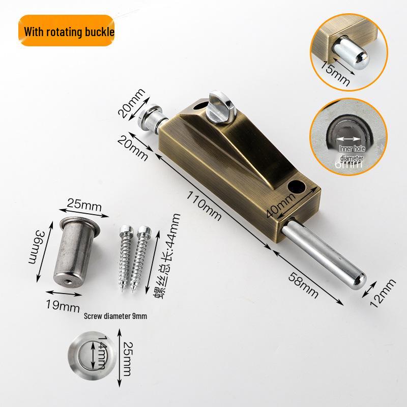 Защелка-замок для пола из алюминиевого сплава и вращающейся деревянной двери