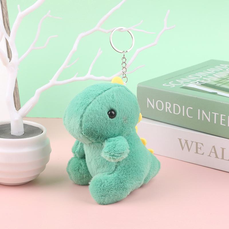 Cute Dinosaur Plush Toy Cartoon Doll Pendant Keychain Car Bag Key Ring Decor