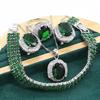 European and N Anti Allergy Zircon Bracelet Necklace Earring Jewelry Set