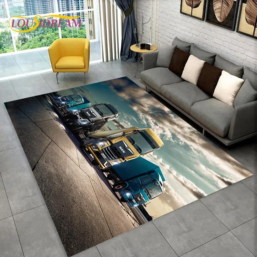 Latest MAN Truck Lorry 3D Printing Carpet Rug for Bedroom Living Room Home Sofa Decoration,Children Game Large Decor Floor Mat