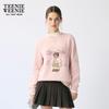 Teenie Weenie Women's Bear Embroidered Round Neck Sweatshirt
