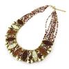 [N8276] - Designer Necklace 'Kilimanjaro' Brown Beige Gold