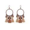 Этнические геометрические деревянные бусины-кисточки серьги