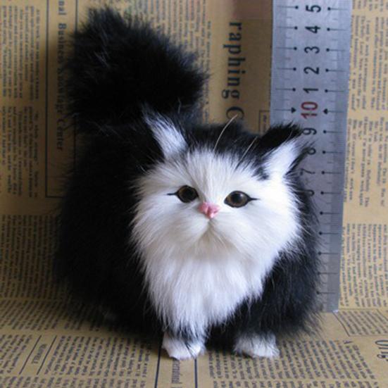 Имитация кошачьего орнамента, реалистичная плюшевая игрушка кошечка, искусственный мех, модель животных, пушистая кукла для кошек, подарок