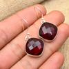 Red Garnet Gemstone 925 Solid Sterling Silver Jewelry Beauteous Handmade Earring For Love