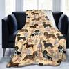 Dachshund cartoon animation digitalprinted polyester Bedroom velvet flannel cover blanket Fleece soft cover blankets for beds