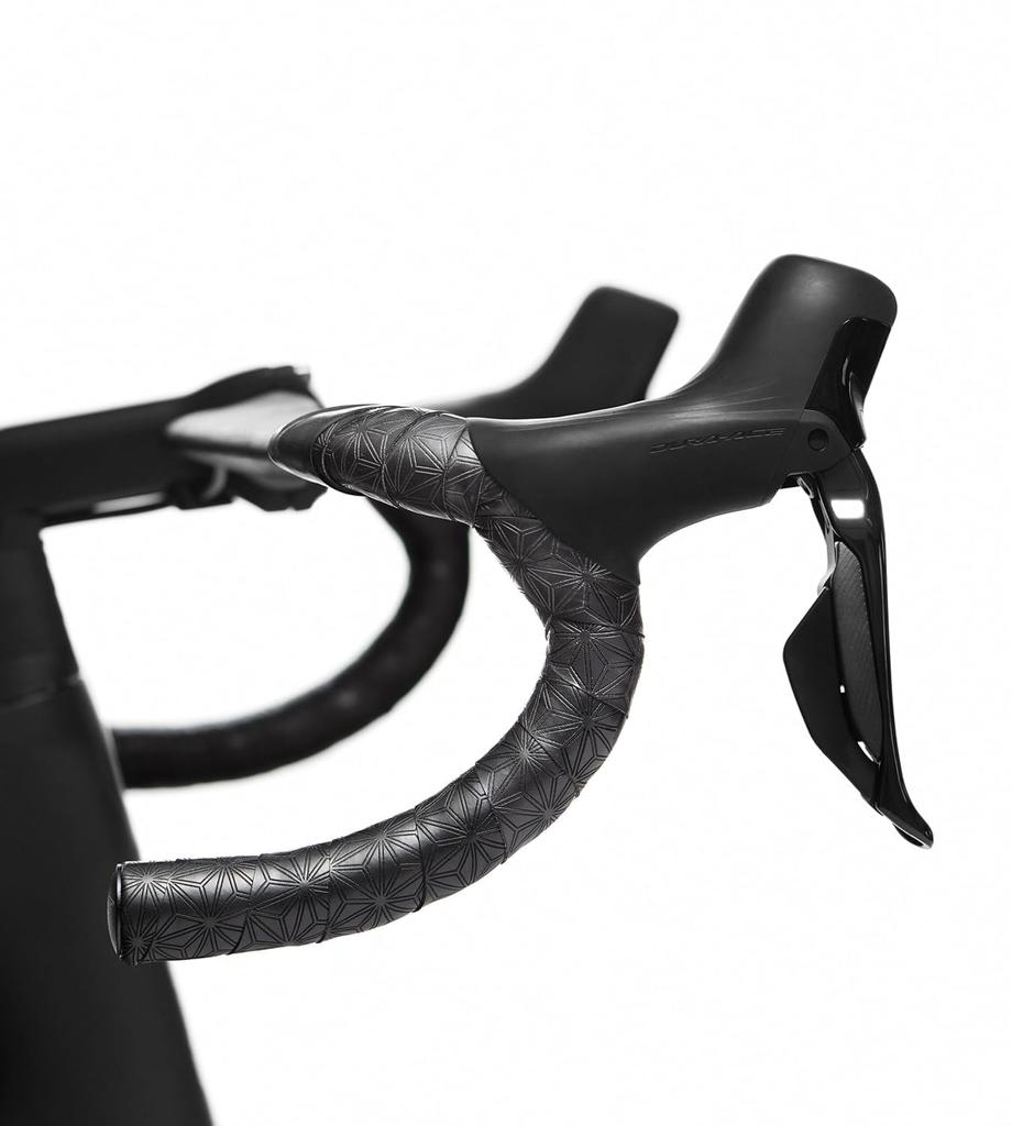 Supacaz Cycling Bar Tape Super Sticky Kush Black with Black Star Plugz - -