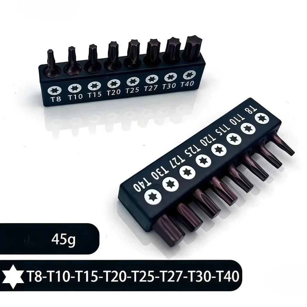 Набор бит для шестигранного Torx с прорезью, черная клейкая полоса, 1/4 дюйма, шестигранные головки, набор аксессуаров для электроинструмента Amagi