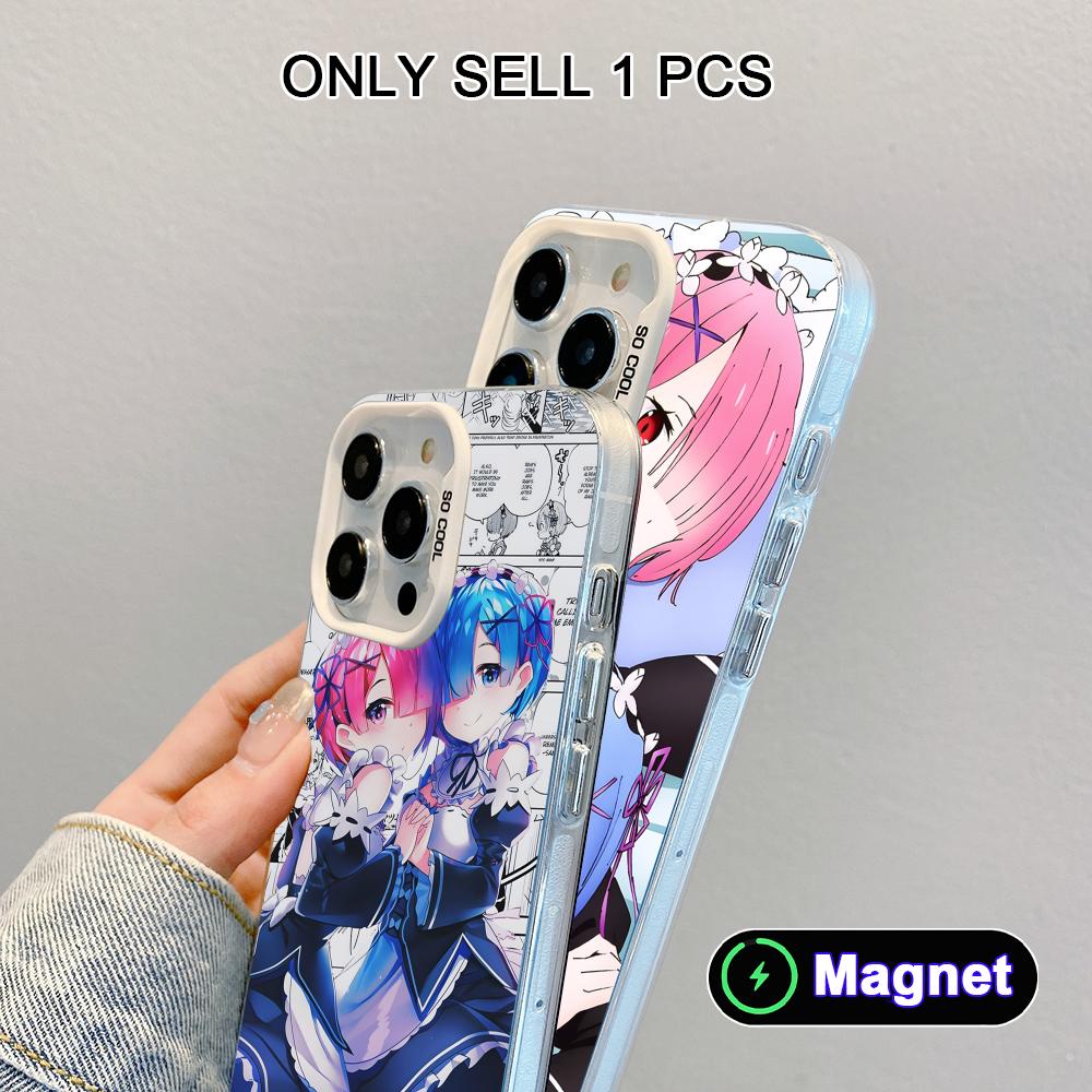 ReZero Rem Ram White Translucent MagSafe Mobile Phone Case for iPhone 17 16 15 14 13 12 11 X XR XS Air Pro Max Plus Cover