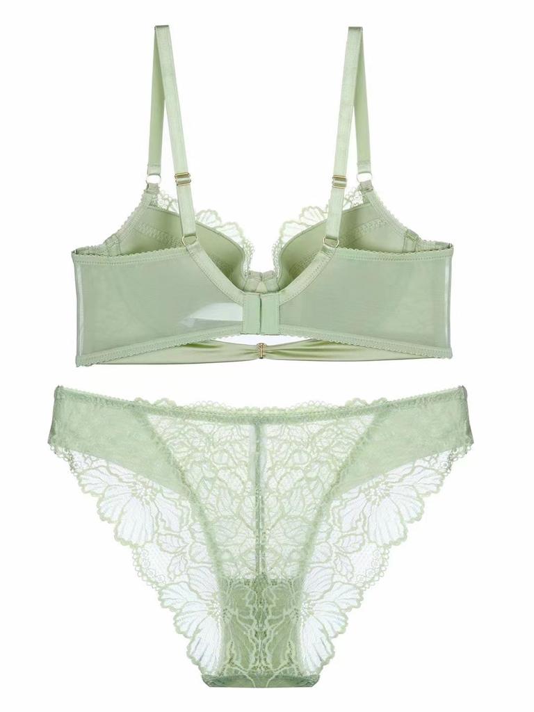 Европейский и американский женский комплект сексуального нижнего белья, комплект кружевного нижнего белья, комплект с тонкими чашками и минимайзером, бюстгальтер и трусики