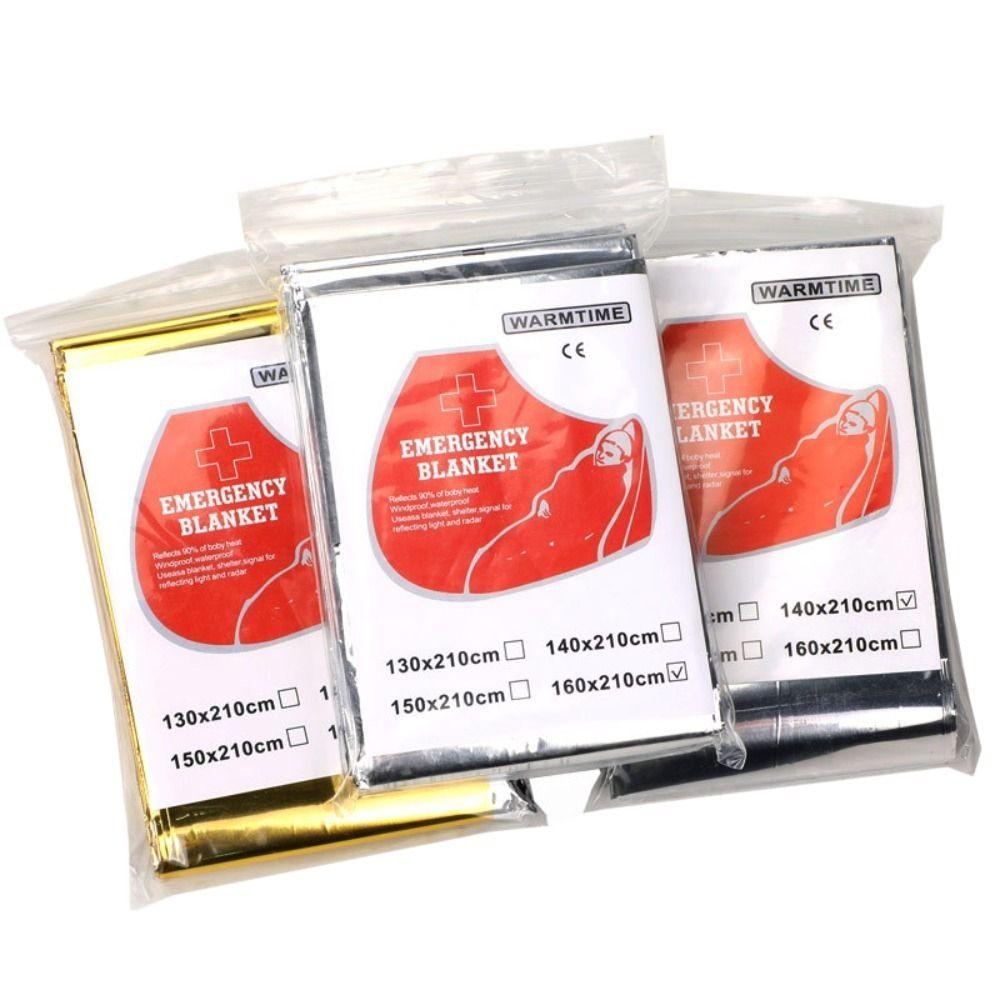 1 шт. Многоразовое аварийное одеяло Ветрозащитное фольгированное одеяло Одеяло от гипотермии Фольгированное термоодеяло Зима