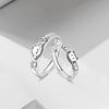 Cute Cartoon Kawaii Couple Rings Set Sterling Adjustable Open Band Women Men Vintage Style