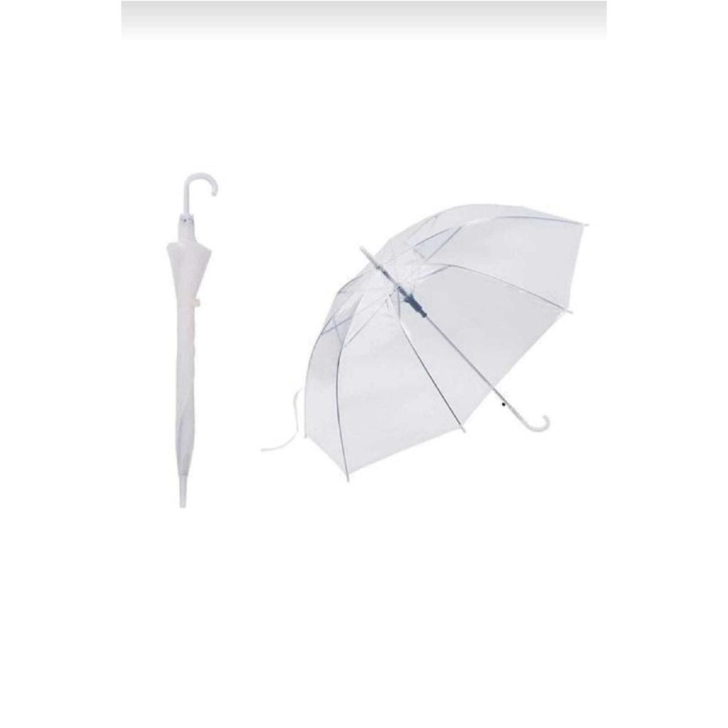Белый прозрачный зонтик-трость унисекс