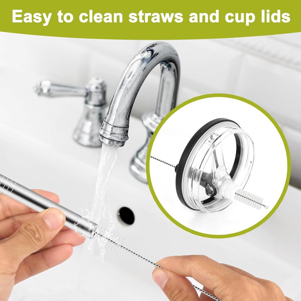 Straws Replacement for Hydrojug Traveler 40 Oz, Reble Metal Straws Compatible With Hydrojug Tumbler, Stainless Steel Straight Drinking Straws, With 2