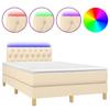 Maison Exclusive - Sommier à lattes de lit matelas et LED crème 120x190 cm tissu