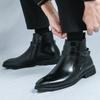 Мода Новое поступление Зимняя мода Дизайнерские Остроносые Черные Коричневые Ботильоны Челси Мужская Повседневная Роскошная Обувь с Высоким Голенищем Zapatos Hombre