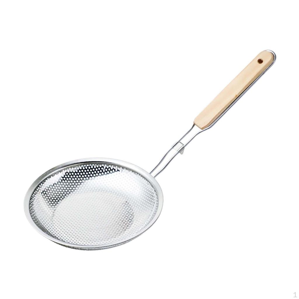 Удобная ложка-шумовка с деревянной ручкой для кулинарных задач