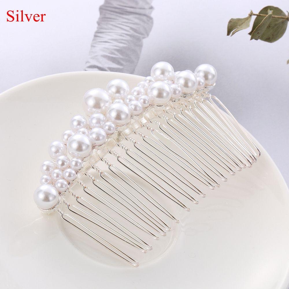 1 PC Women Handmade Hair Ornaments Haircomb Hairwear Bride Barrette Bridal Headpiece Pearl Hairpin