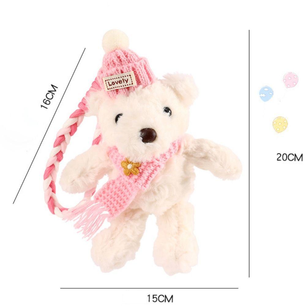 PP Cotton Stuffed Bear Pendant Scarf Bag Decoration Bib Bear Plush Key Chain  Children