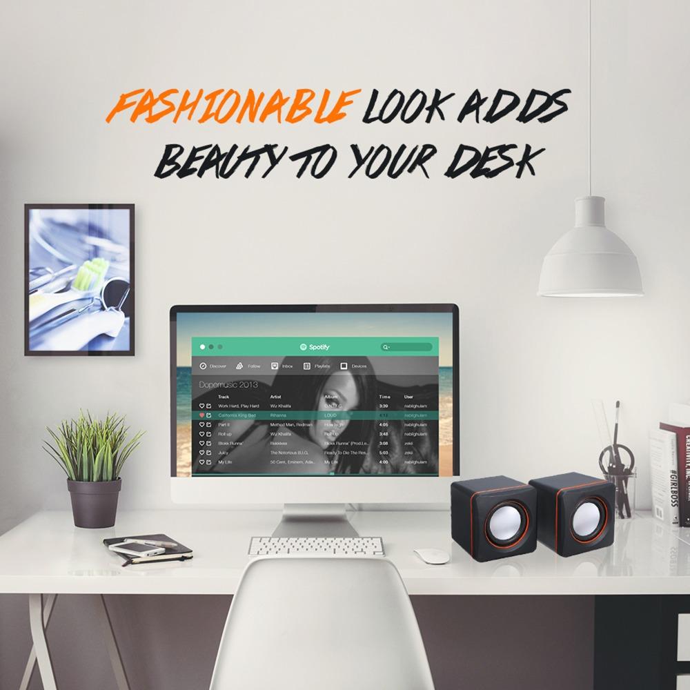3.5mm Jack Mini Music Speaker Stereo Sound USB Speaker Plug and Play Computer Speaker Smartphones