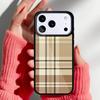 Коричневый Клетчатый Чехол для Телефона для iPhone 17 16 15 14 13 Pro Max Задняя Крышка для 12 11 Pro Coque