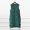 Autumn and Winter Down Cotton Vest Long Over The Knee Cotton Hooded Vest Sleeveless Thermal Vest with Camisole for Women