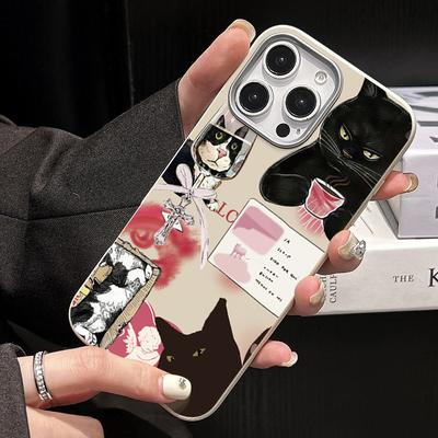 Креативный чехол для телефона с дизайном черной кошки Для iPhone 17 Pro Чехол iPhone 11 12 13 14 15 16 Pro Max 17 Air X XS 7 8 Plus 16E Мягкая крышка