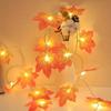 LED Maple Leaf Light String Artificial Maple Leaf Vines Hanging Rattan Fall Garland for Thanksgiving Home Party DIY