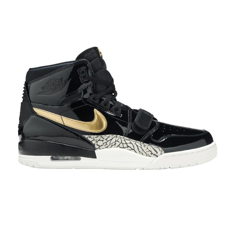 Men's Sneakers Jordan Legacy 312 Black Gold Patent Black/Metallic Gold-White