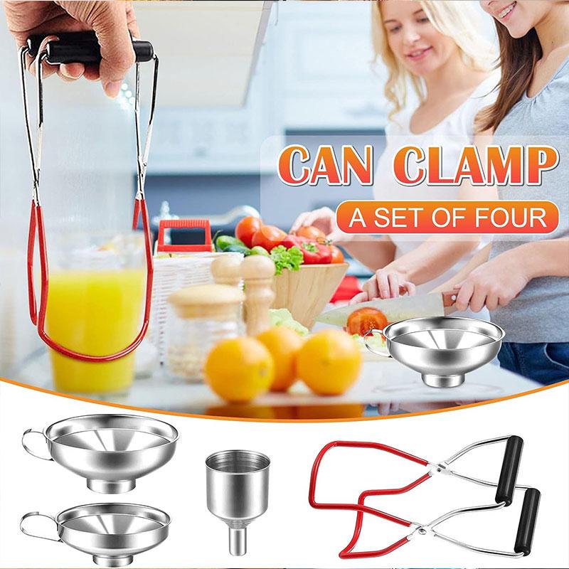 4/6 шт. воронки для консервирования из нержавеющей стали, щипцы для переноса консервных банок, джемов Power Mason, зерен, кухонные инструменты