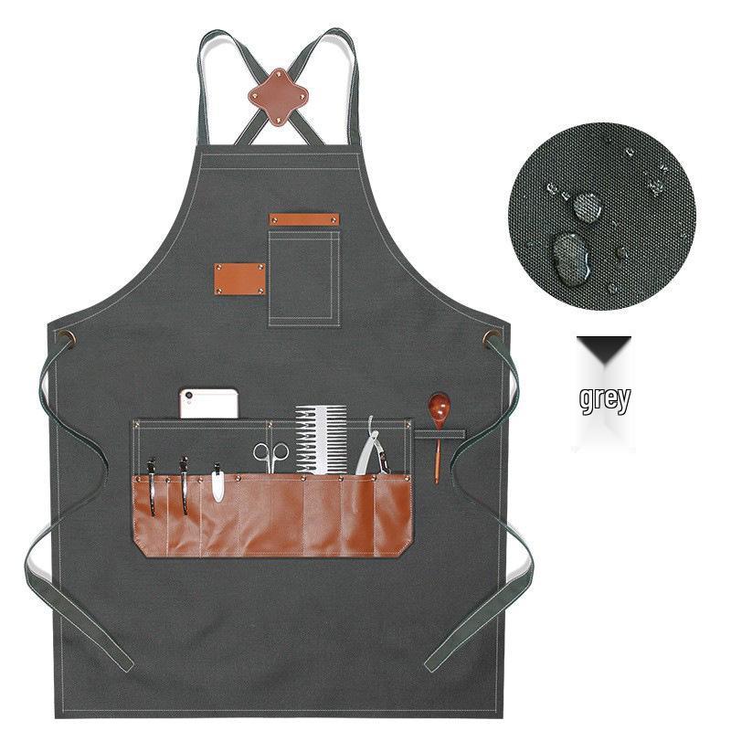 Custom Logo Barber Apron for Women and Men: Ideal for Art Students, Bubble Tea Shops, Baking, Catering, and Woodworking.