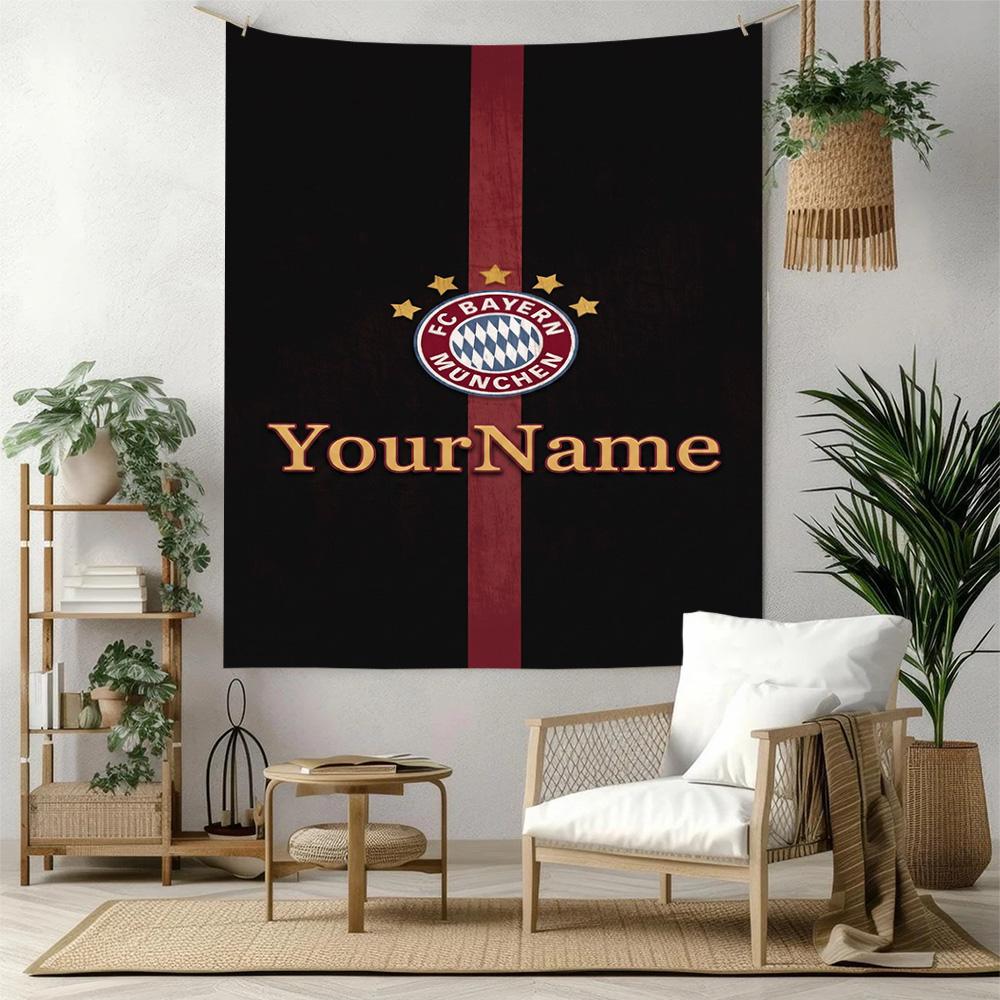 Fc Bayern Mnchen Custom Your Name Wall Decor Tapestry Art For Pet Memorial Birthdaywedding Party Backdrop Family Gift